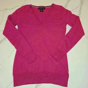 J. Crew Womens 100% Merino Wool V-Neck Long Sleeve Sweater Pink Size Small